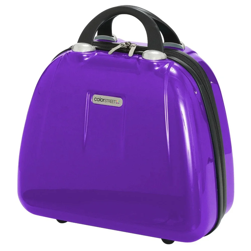 Color Street Train Case Women OS Purple Hardshell Travel Vanity Cosmetic Bag